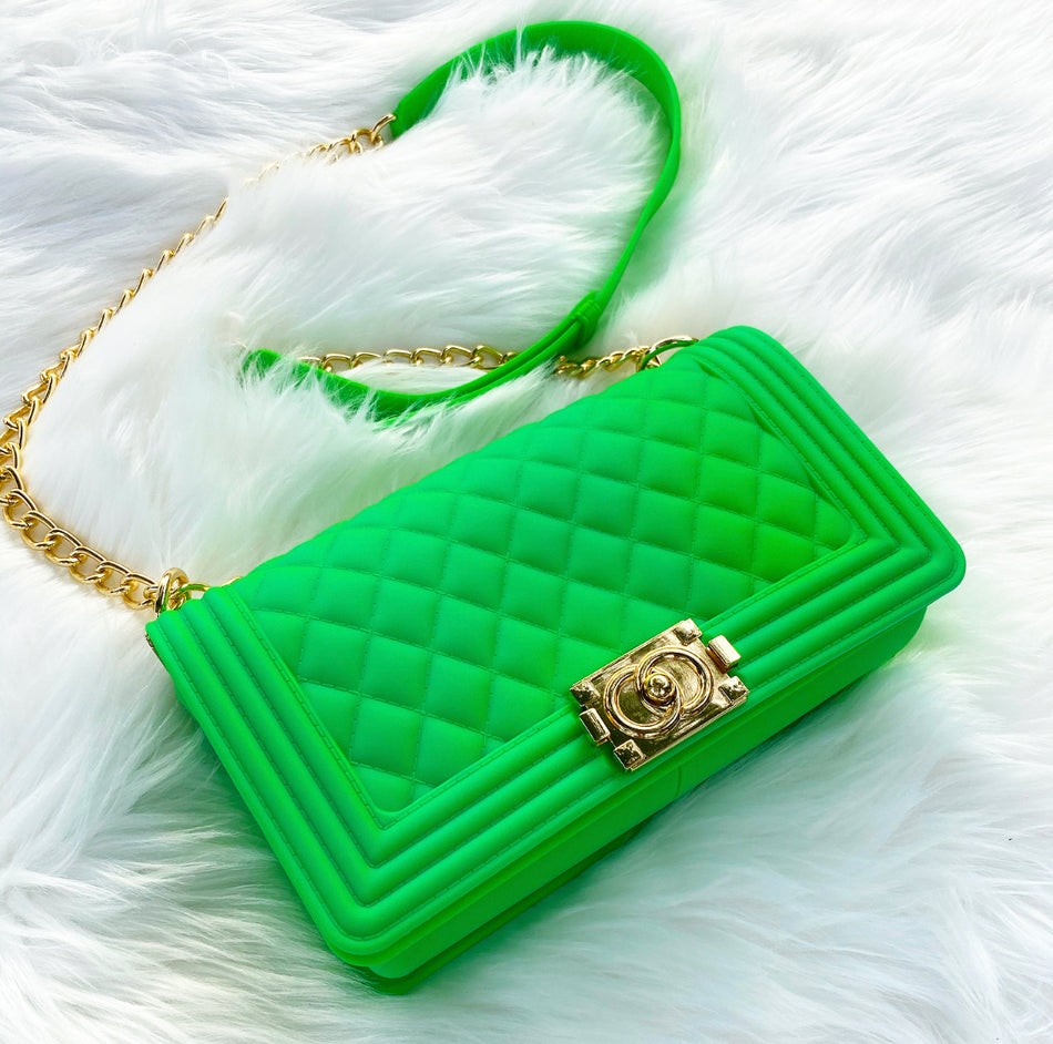 Prada Clutch Padded Nylon 2 Neon Green | Lyst